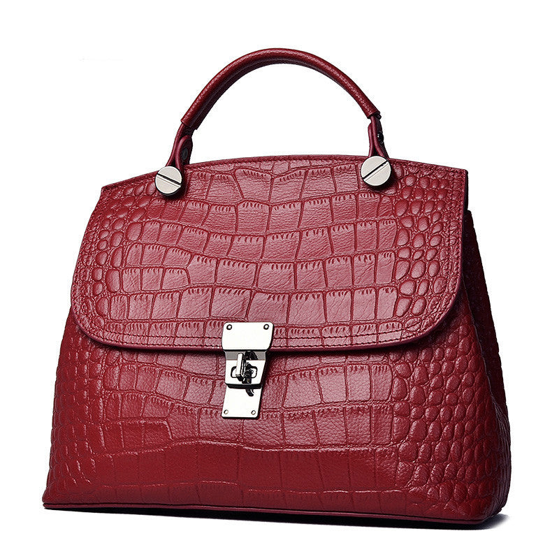 Women's Large Capacity Crocodile Pattern Leather For Handbags