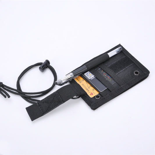 Military Fan Portable Name Tag Sling Card Holder