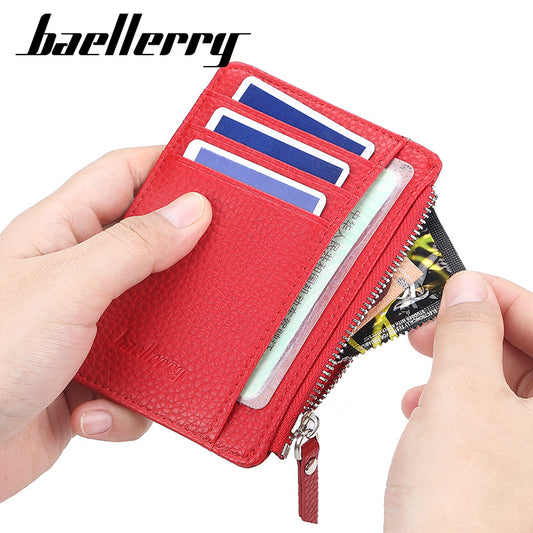 Women's & Men's & Zipper Short Driving License Bank Card Holder
