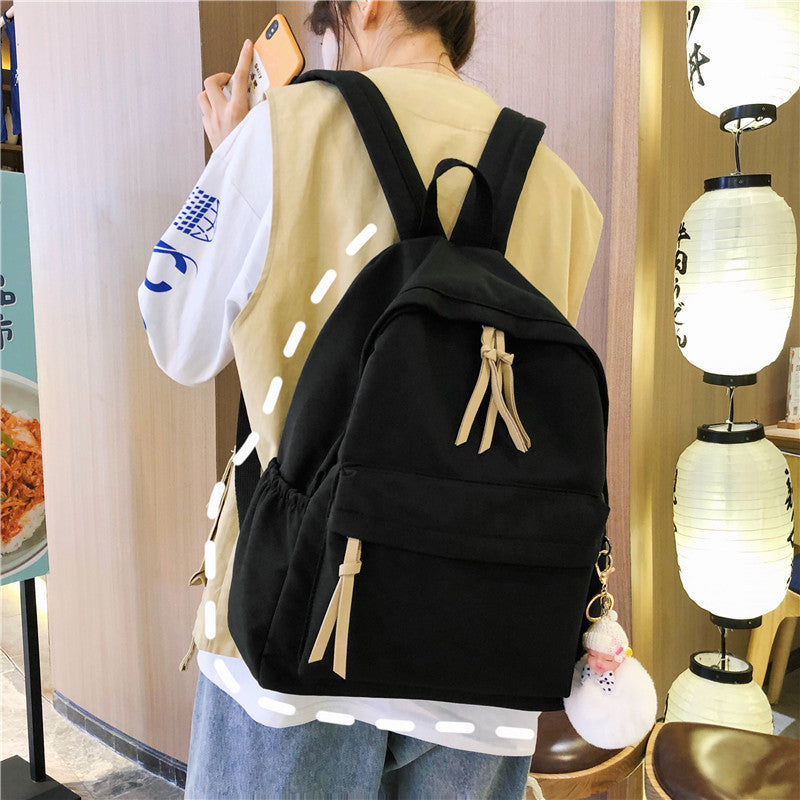 Women's & Men's Korean Style Simple Fashion Solid Color Backpacks