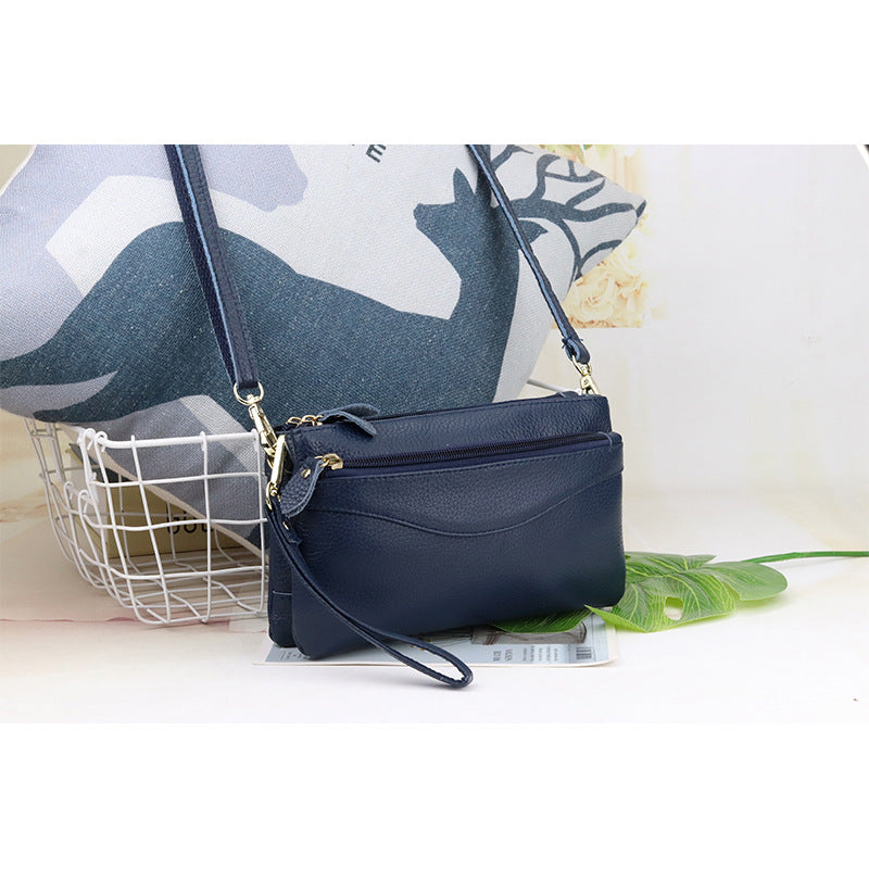Women's Top Layer Leather Fashion Genuine For Small Square Bags