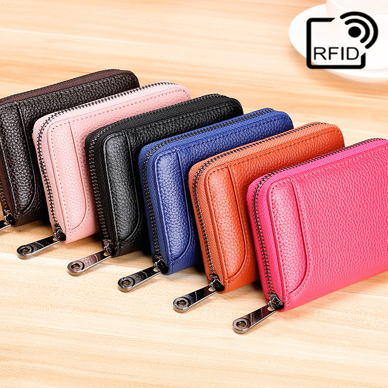 Women's & Men's & Swiping Multiple Slots Large Capacity Card Holder