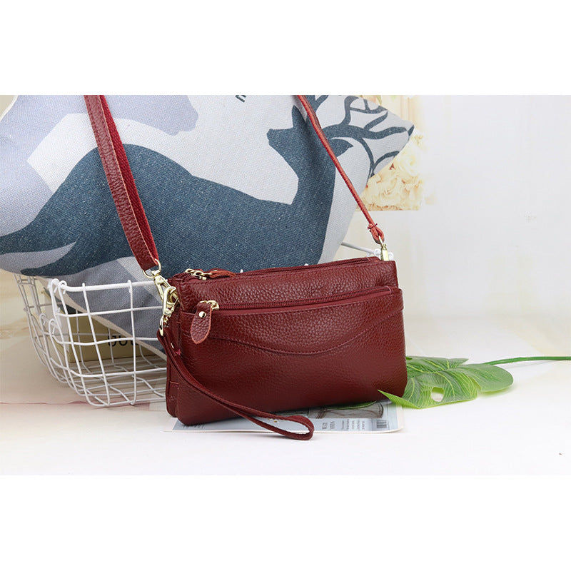 Women's Top Layer Leather Fashion Genuine For Small Square Bags