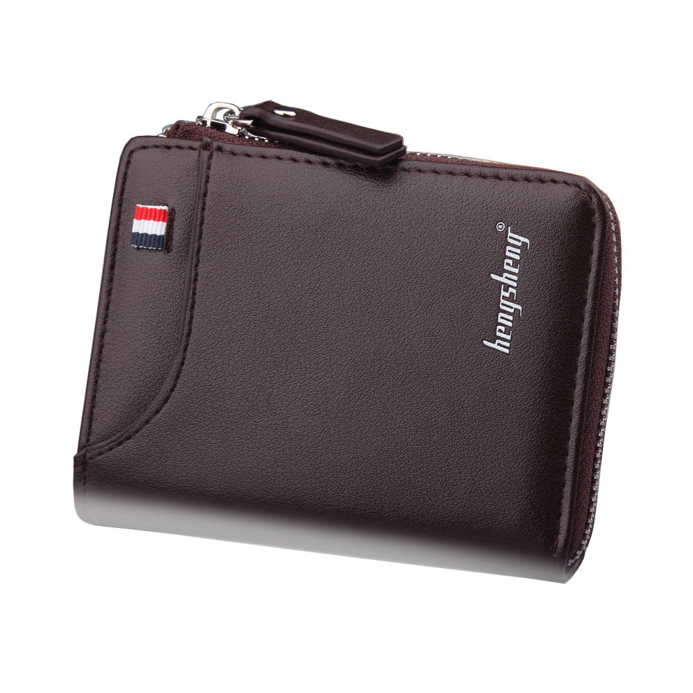 Men's Retro Short Fashion Zipper Loose-leaf Beauty Men's Wallets