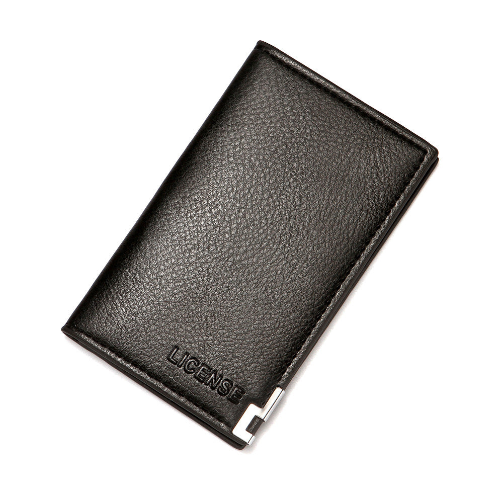 Men's Lychee Pattern Business Certificate Multi Slots Card Holder