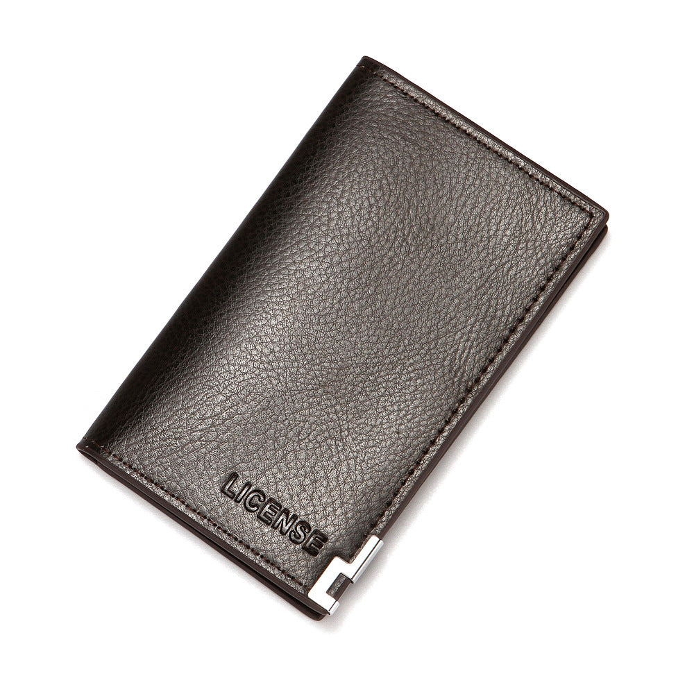 Men's Lychee Pattern Business Certificate Multi Slots Card Holder