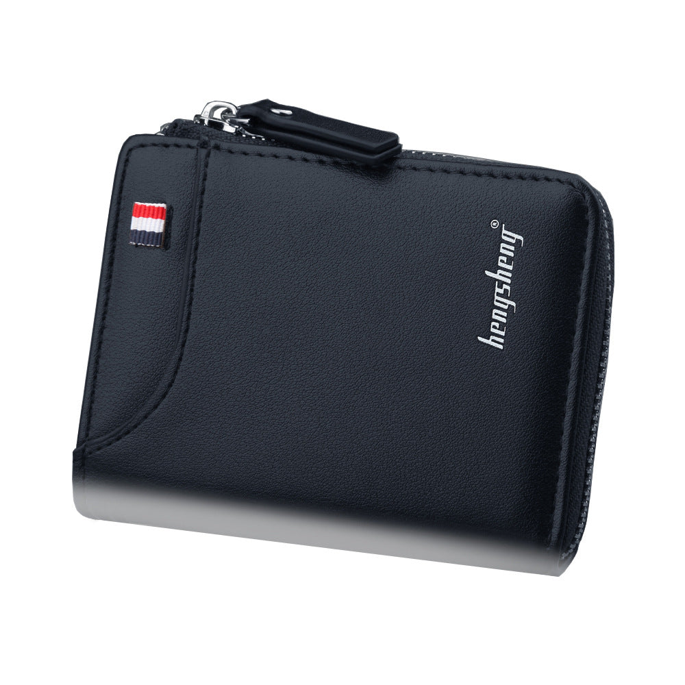 Men's Retro Short Fashion Zipper Loose-leaf Beauty Men's Wallets