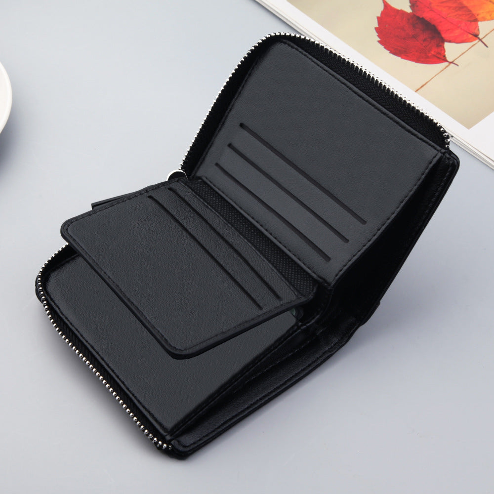 Men's Retro Short Fashion Zipper Loose-leaf Beauty Men's Wallets