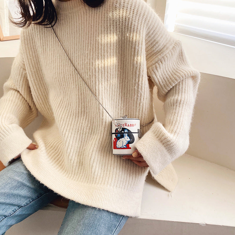 Women's Cute White Rabbit Box Mini Cartoon Printed Personalized Bags