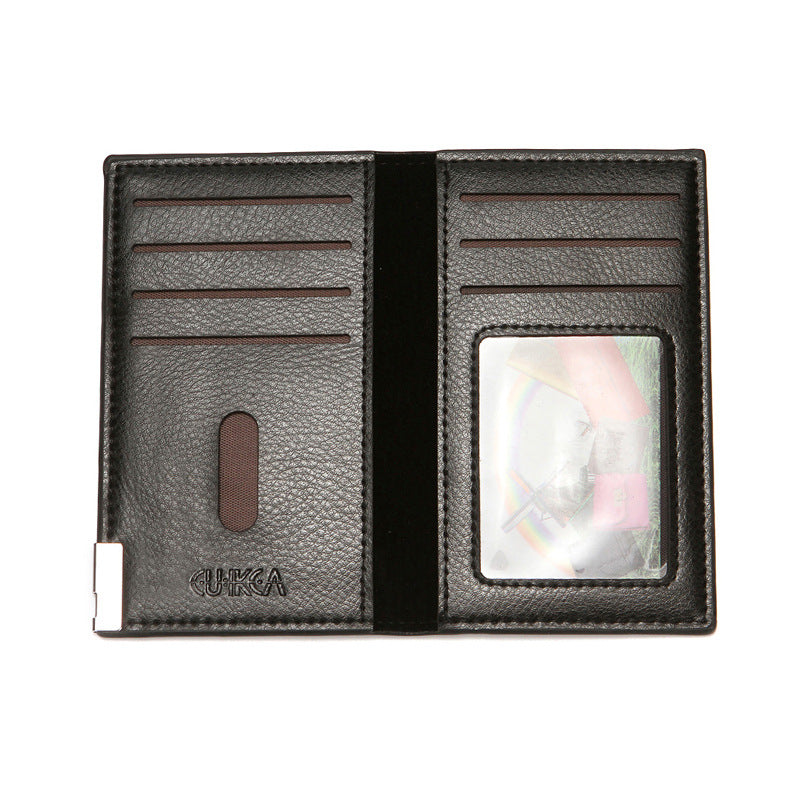 Men's Lychee Pattern Business Certificate Multi Slots Card Holder