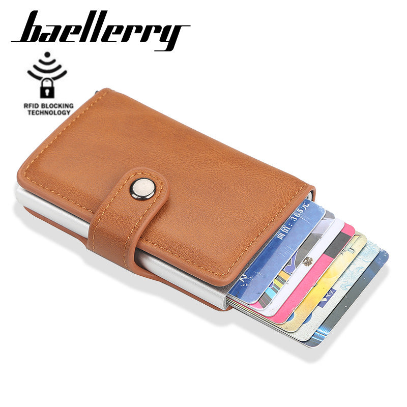 Men's Automatic Pop-up Type Bank Metal Aluminum Card Holder