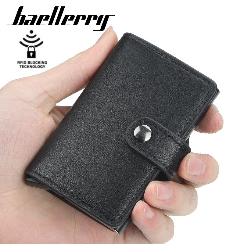 Men's Automatic Pop-up Type Bank Metal Aluminum Card Holder
