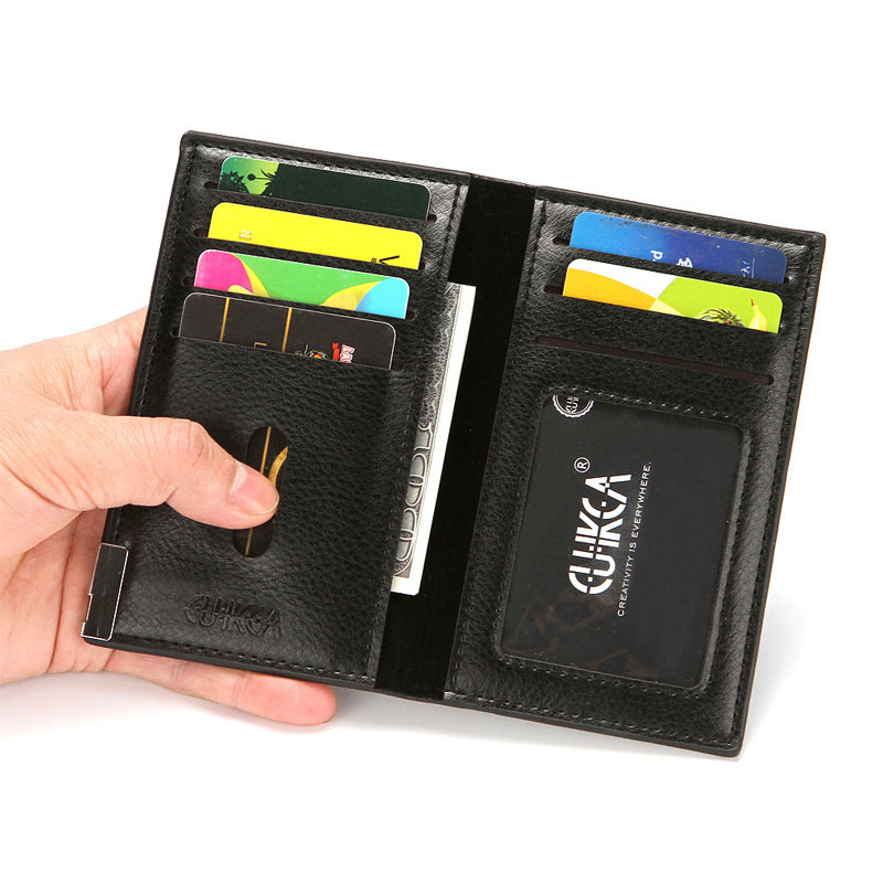 Men's Lychee Pattern Business Certificate Multi Slots Card Holder