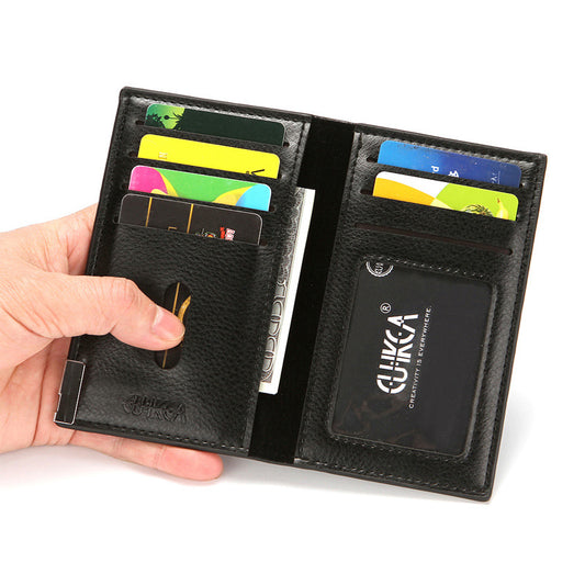 Men's Lychee Pattern Business Certificate Multi Slots Card Holder