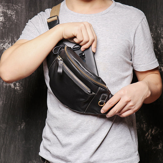 Women's & Men's Leather Fashion Soft Men's Chest Bags