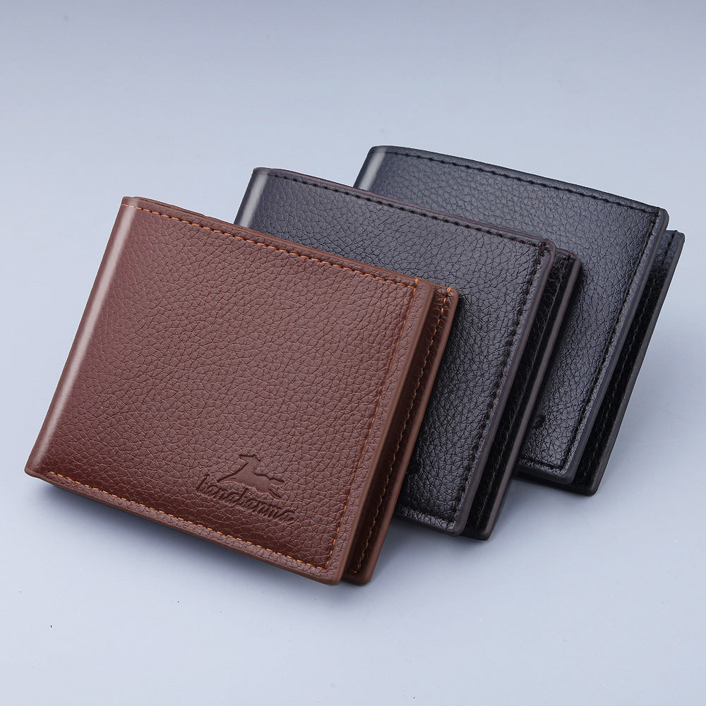 Men's Short Korean Large Capacity Business Blue Men's Wallet