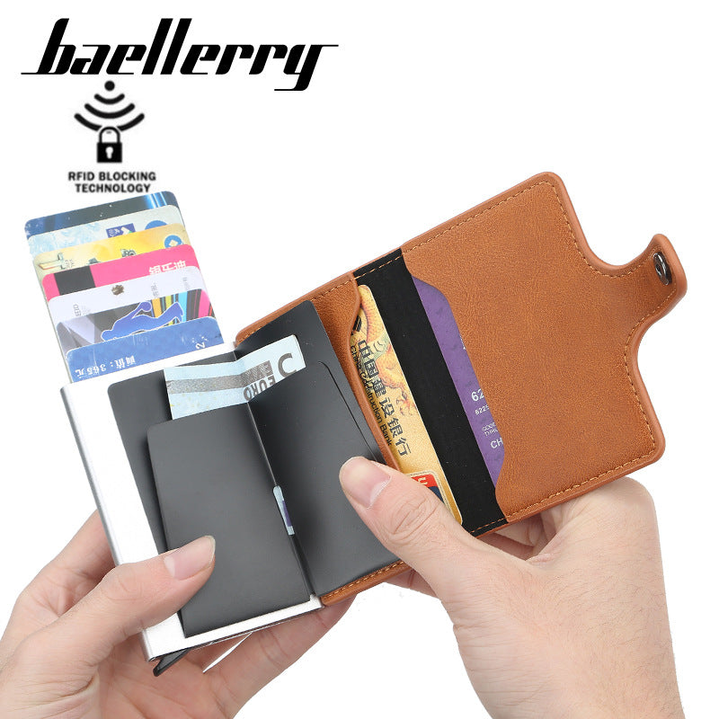 Men's Automatic Pop-up Type Bank Metal Aluminum Card Holder