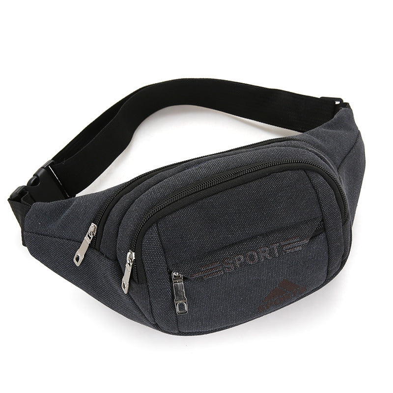 Men's Large Canvas Thickened Mobile Running Men's Waist Packs
