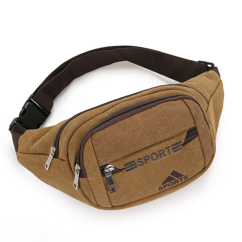 Men's Large Canvas Thickened Mobile Running Men's Waist Packs
