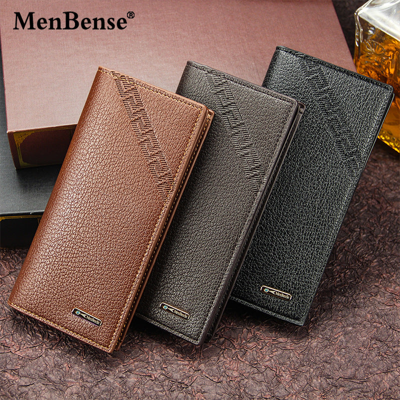 Men's Long Fashion Embossed Magnetic Snap Plus Men's Wallets