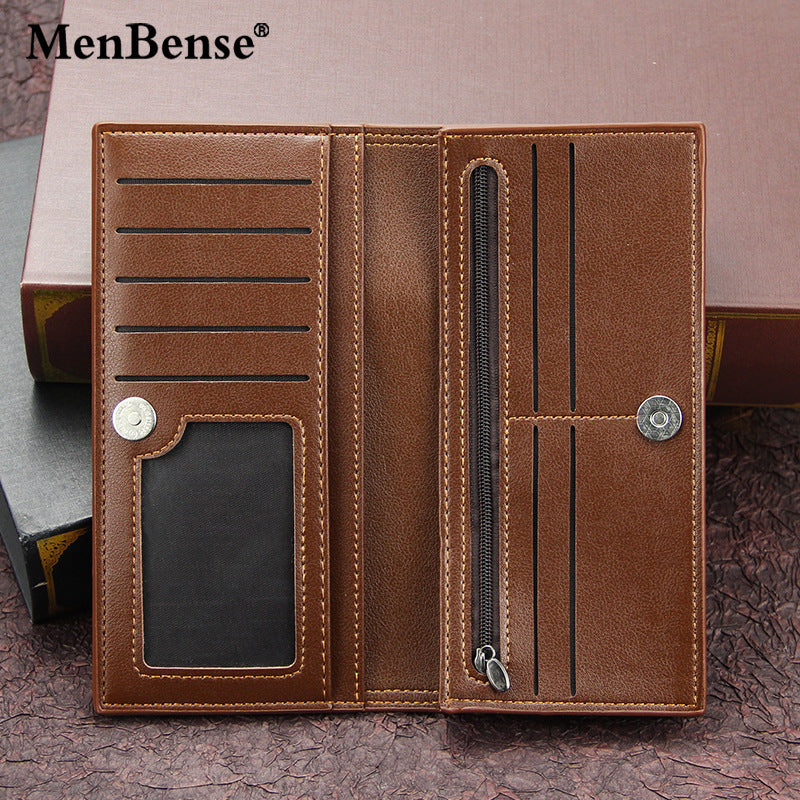 Men's Long Fashion Embossed Magnetic Snap Plus Men's Wallets