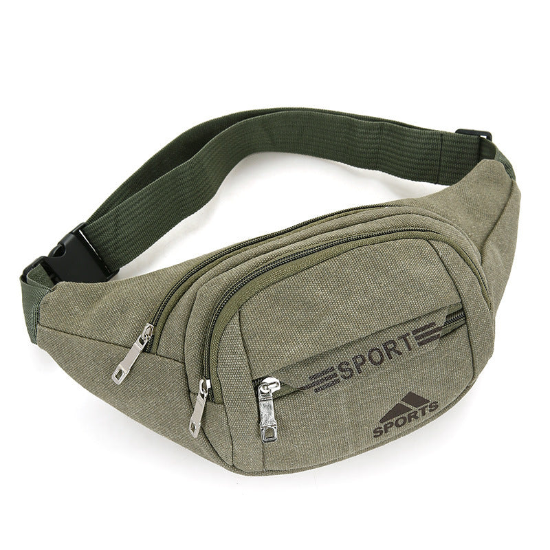 Men's Large Canvas Thickened Mobile Running Men's Waist Packs