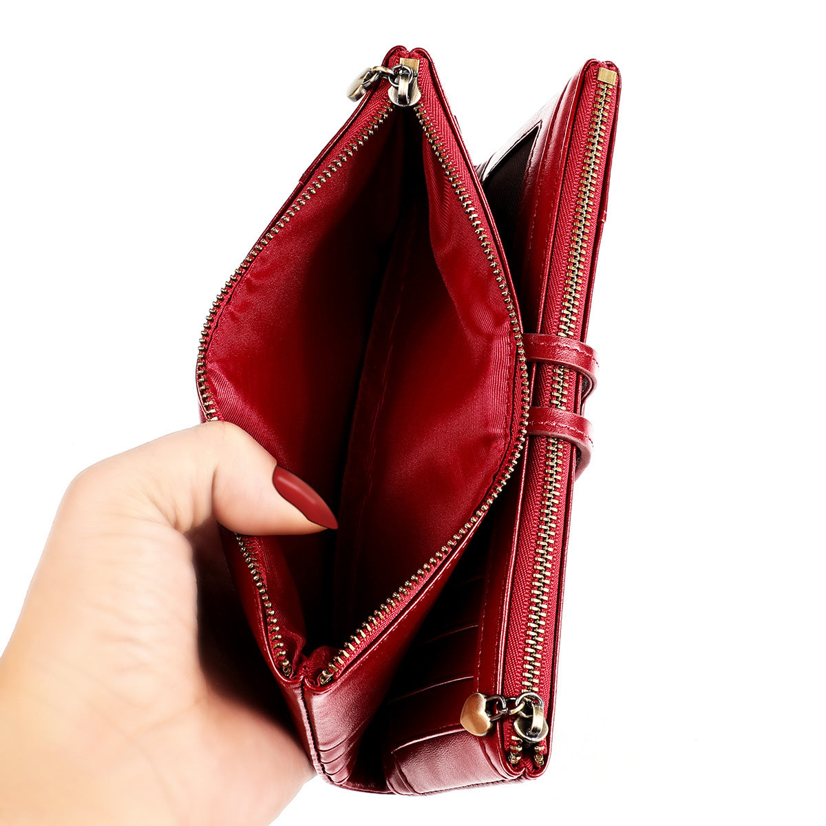 Women's Swiping Long Retro Leather Korean Fashion Ladies Wallet