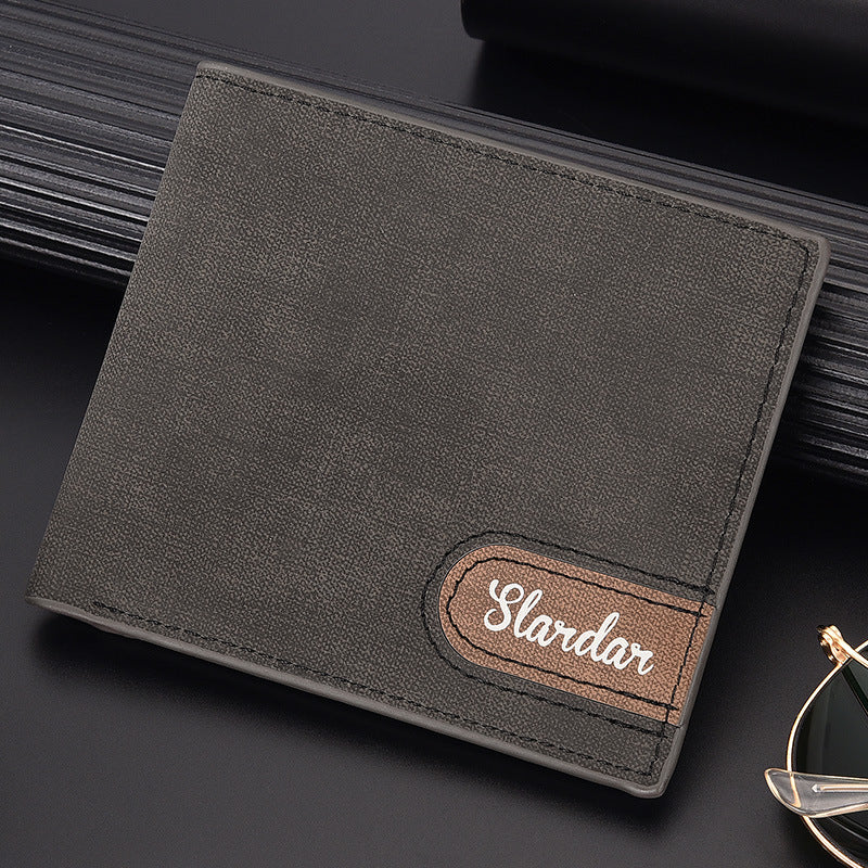 Men's Soft Leather Short Green Unique Trendy Men's Wallets