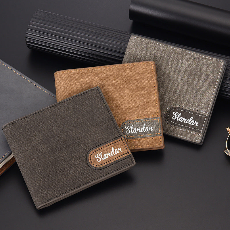Men's Soft Leather Short Green Unique Trendy Men's Wallets