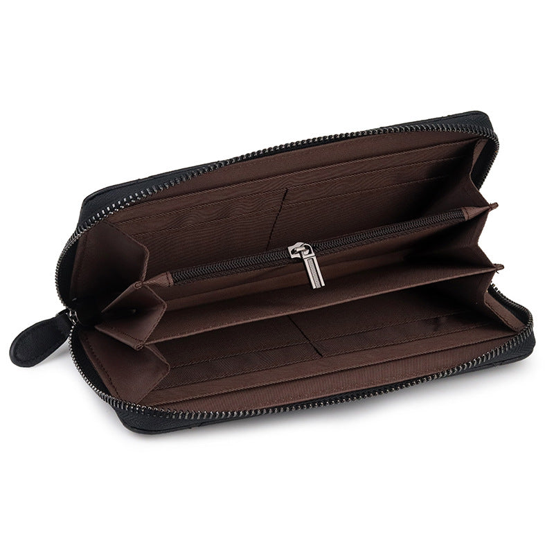 Women's Sheepskin Long Rhombus Zipper Fashion Clutch Bags