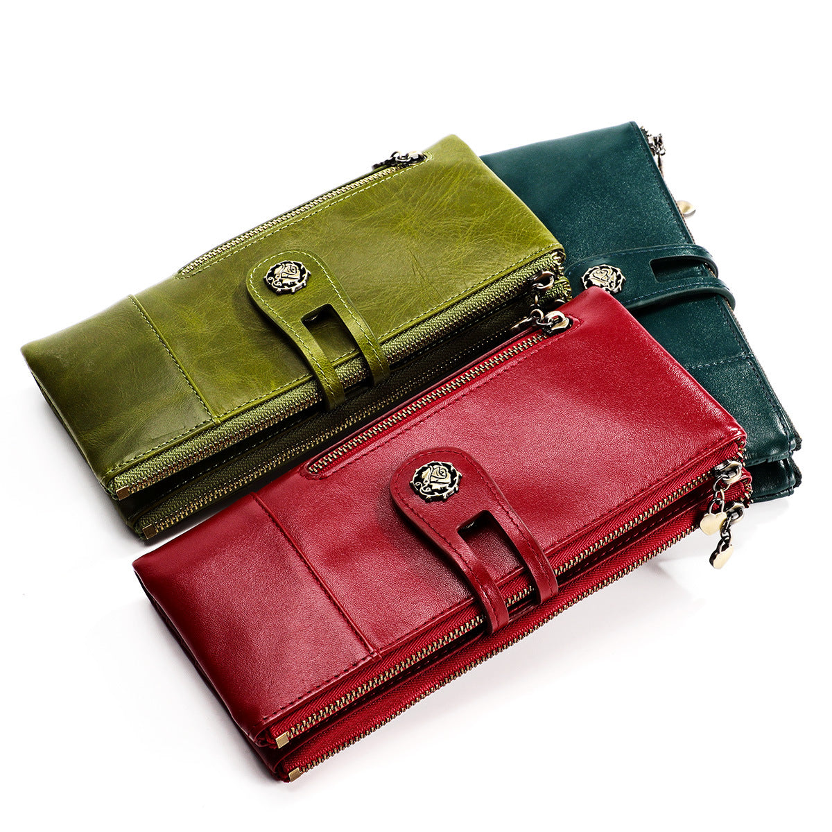 Women's Swiping Long Retro Leather Korean Fashion Ladies Wallet