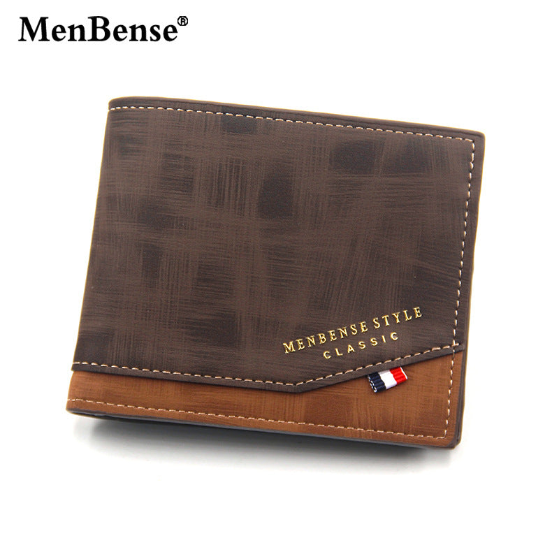 Men's Printed Hinge Short Frosted Multiple Slots Men's Wallets