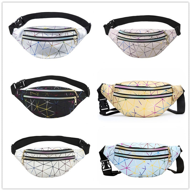 Leather Stitching Pattern Unisex Personalized Laser Men's Waist Packs
