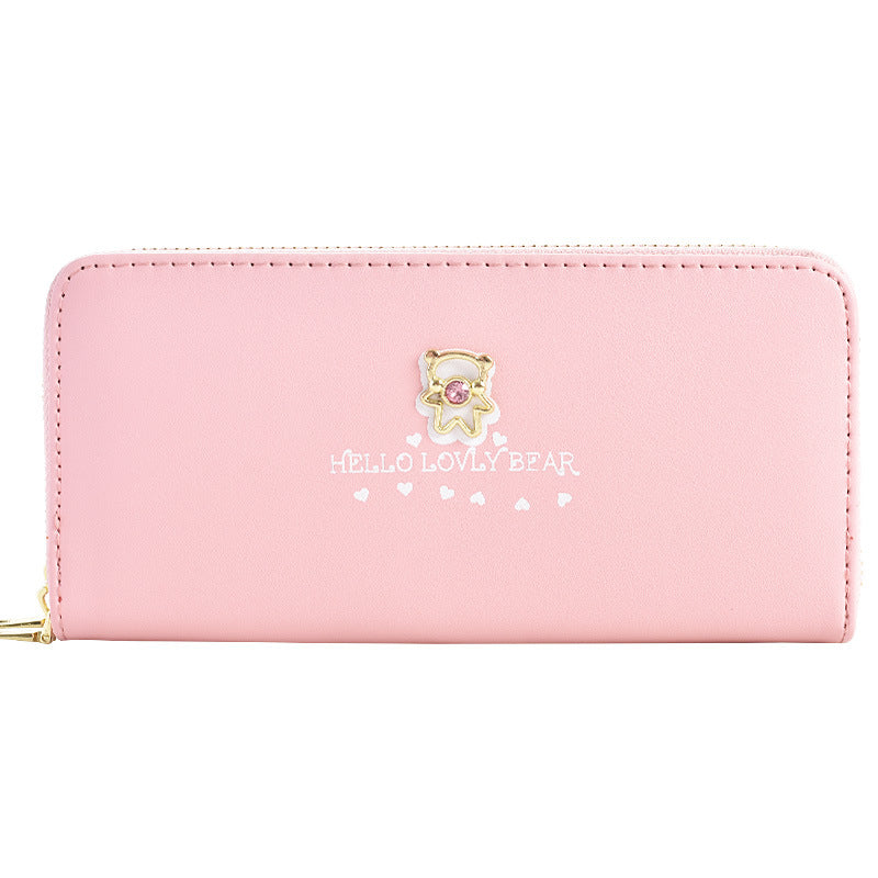 Women's Fashion Wrist Strap Cartoon Double Layer Zipper Large Bags
