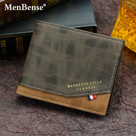 Men's Printed Hinge Short Frosted Multiple Slots Men's Wallets