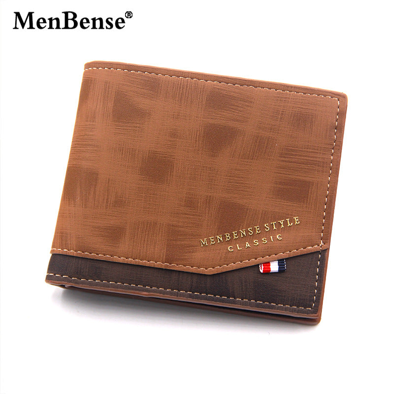 Men's Printed Hinge Short Frosted Multiple Slots Men's Wallets