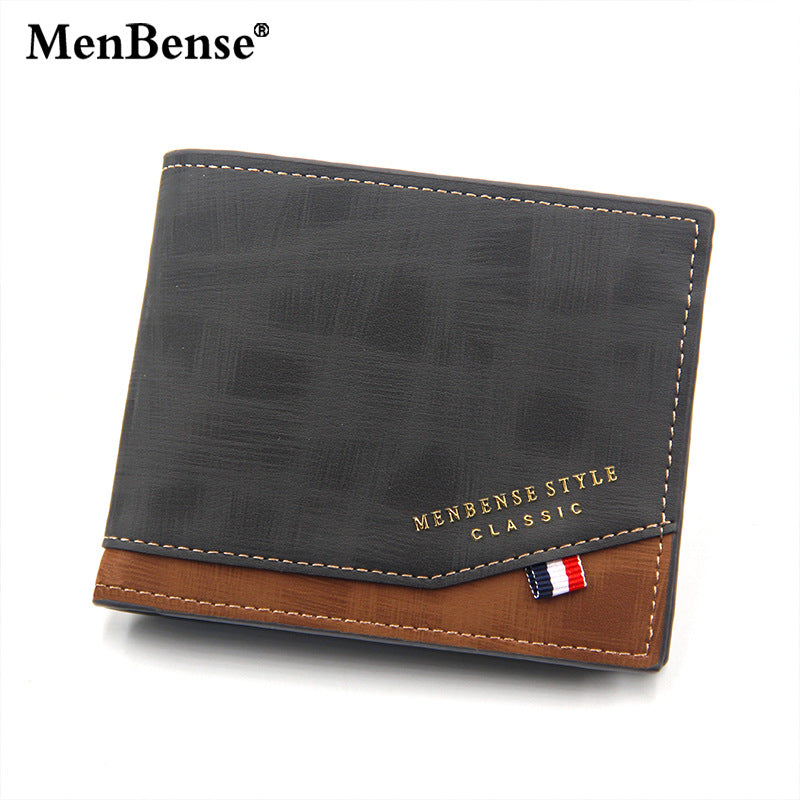 Men's Printed Hinge Short Frosted Multiple Slots Men's Wallets