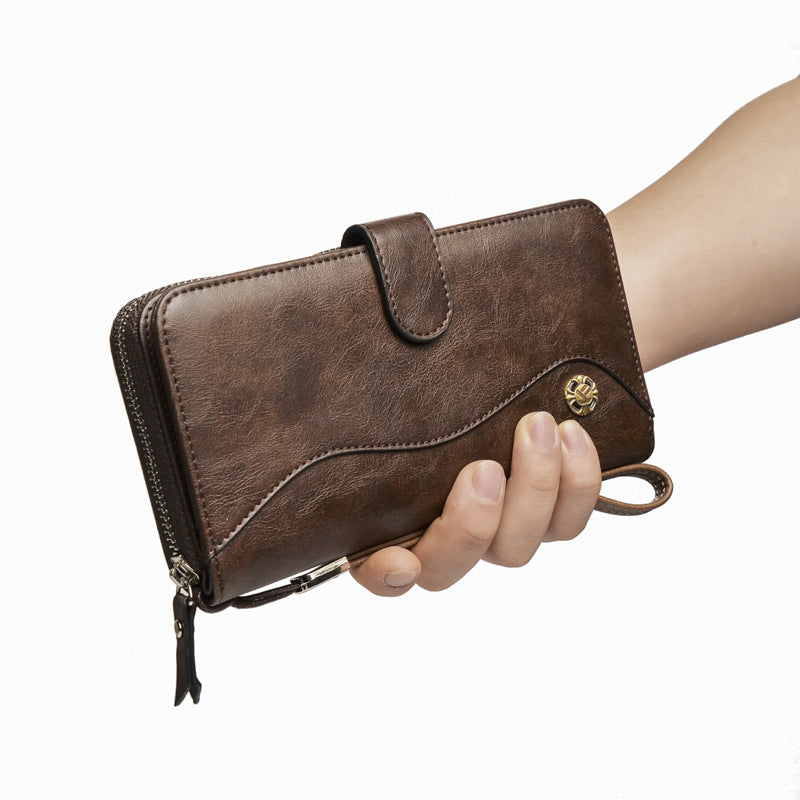 Men's Long Hand-held Multifunctional Vintage Mobile Men's Wallets