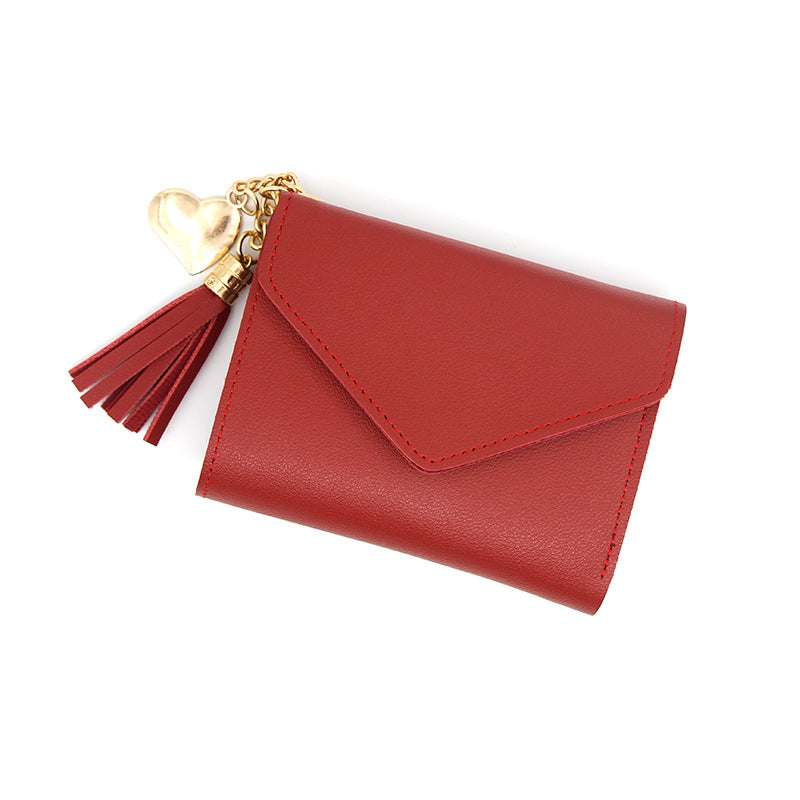 Cool Fashion Short Simple Tassel Clutch Ladies Wallets
