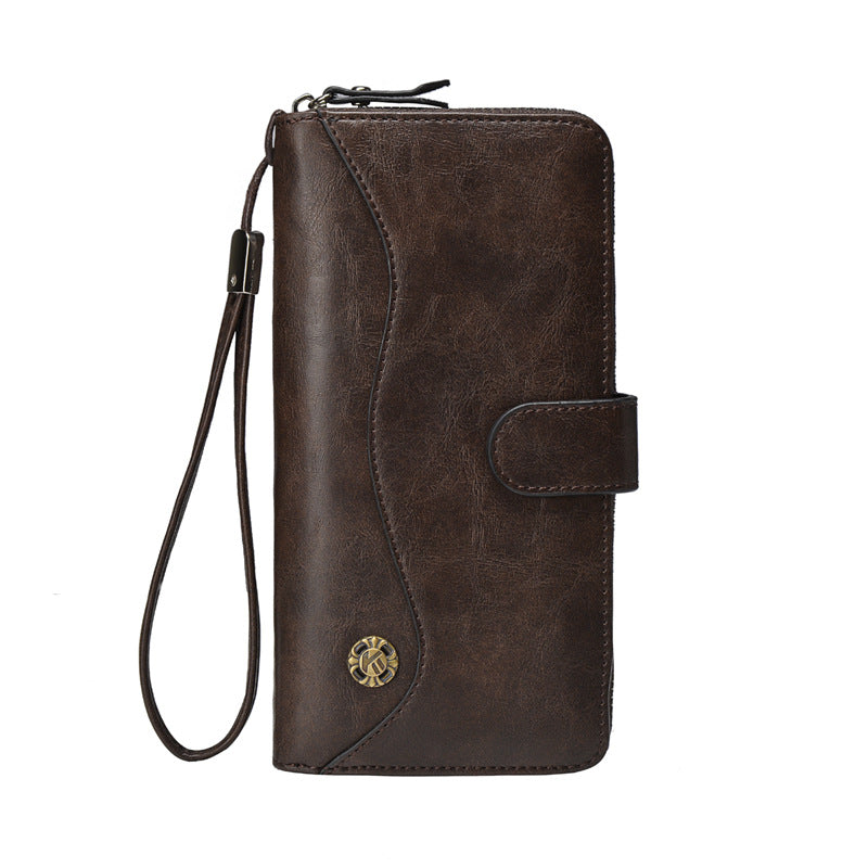 Men's Long Hand-held Multifunctional Vintage Mobile Men's Wallets