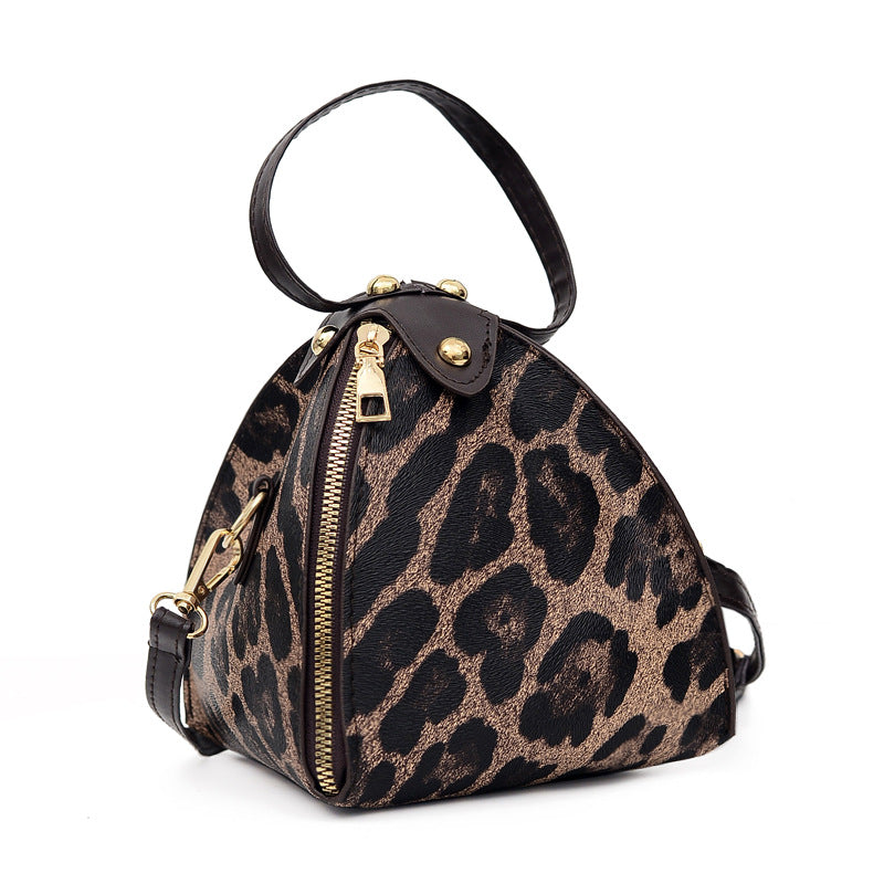 Women's Fashion Leopard Print Triangle Korean Trendy Shoulder Bags
