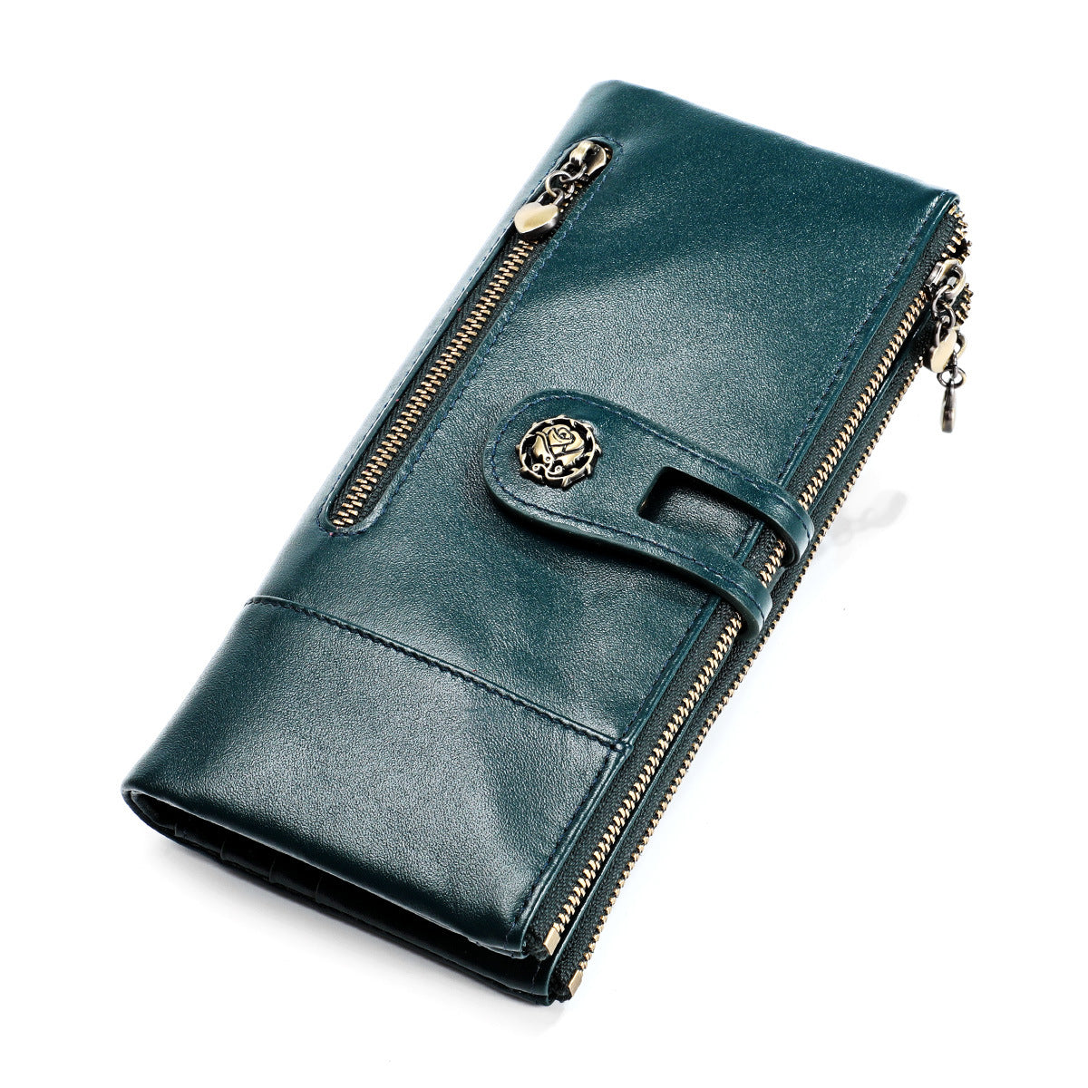 Women's Swiping Long Retro Leather Korean Fashion Ladies Wallet