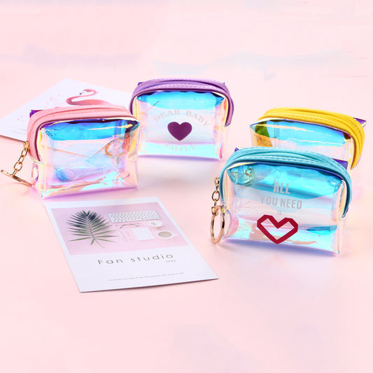 Women's Transparent Laser Korean Style Octagonal Cable Coin Purses