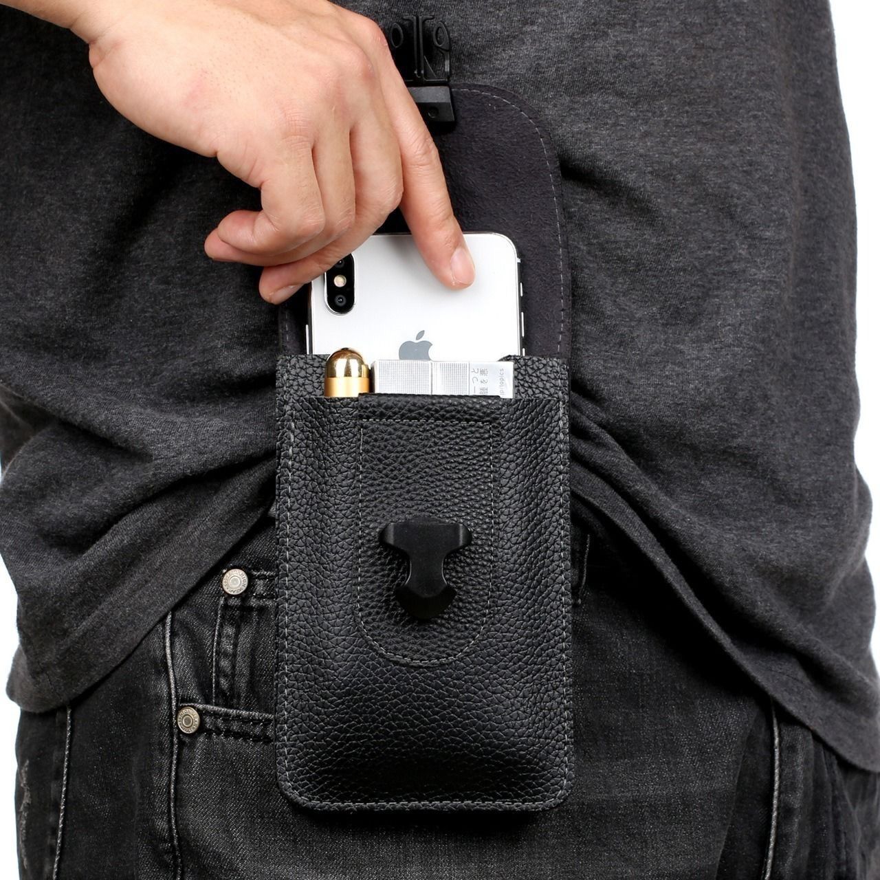 Men's Double Layer Multifunctional Mobile Waterproof Mini Men's Waist Packs