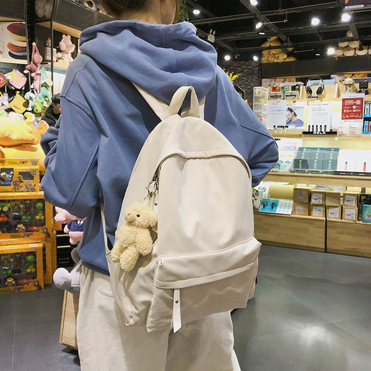 Women's & Men's Literary Style Solid Color Fresh And Backpacks