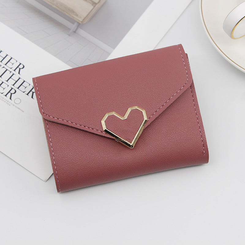Classy Women's Personalized Fashion Short Heart-shaped Card Holder