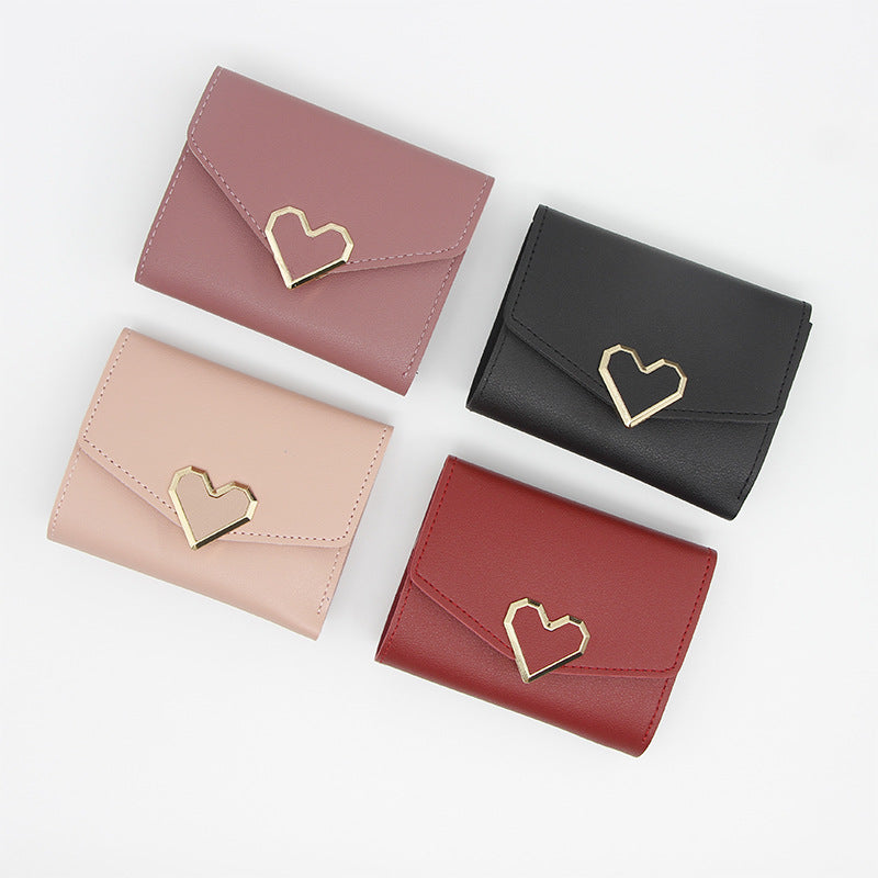 Classy Women's Personalized Fashion Short Heart-shaped Card Holder
