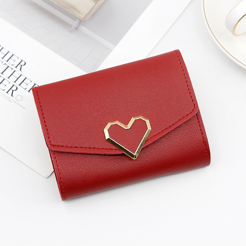 Classy Women's Personalized Fashion Short Heart-shaped Card Holder