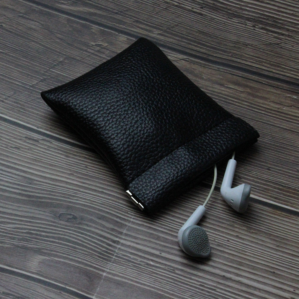 Women's & Men's & Earphone Storage Leather Coin Purses