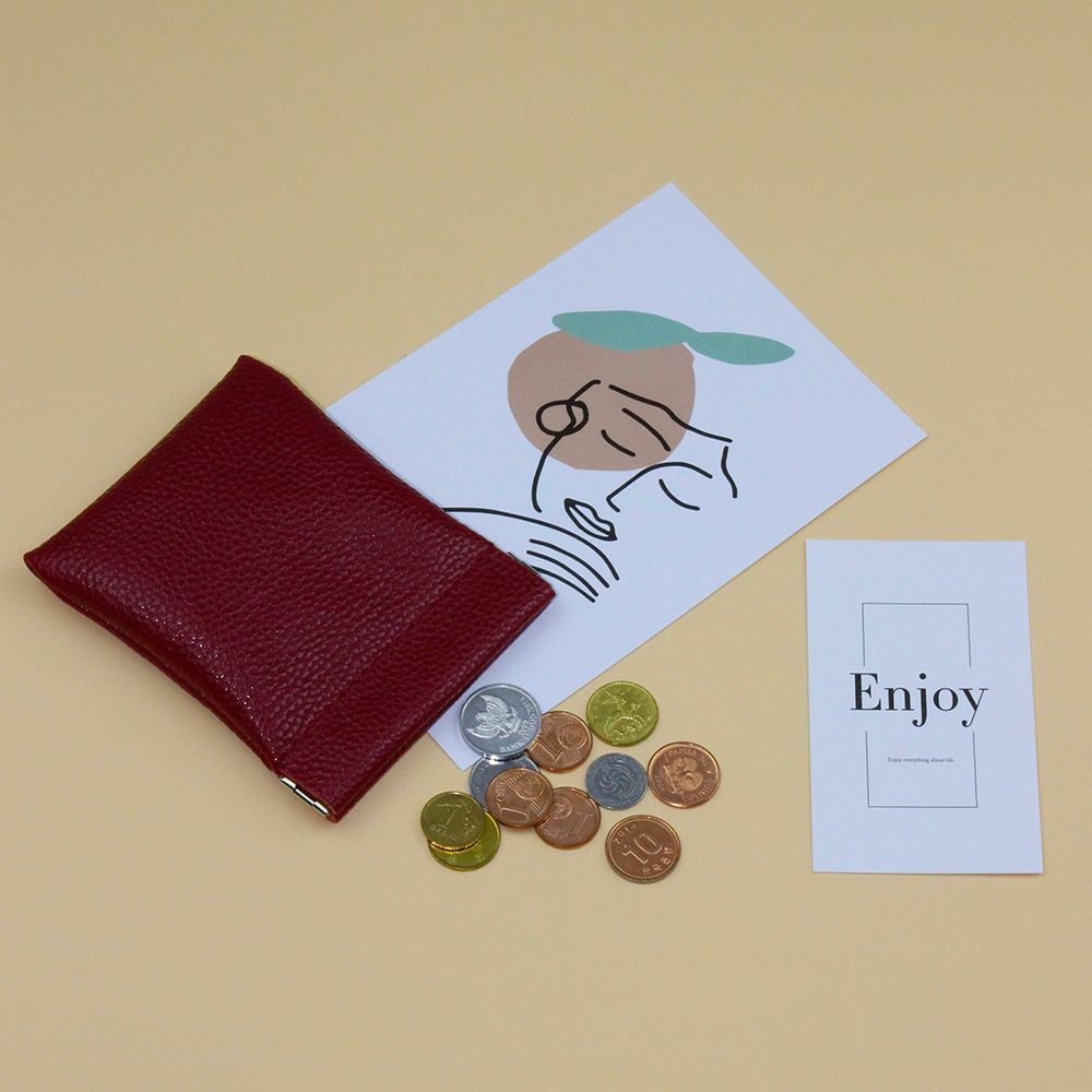 Women's & Men's & Earphone Storage Leather Coin Purses